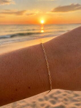 Two-Toned Alternating Paperclip Custom Bracelet